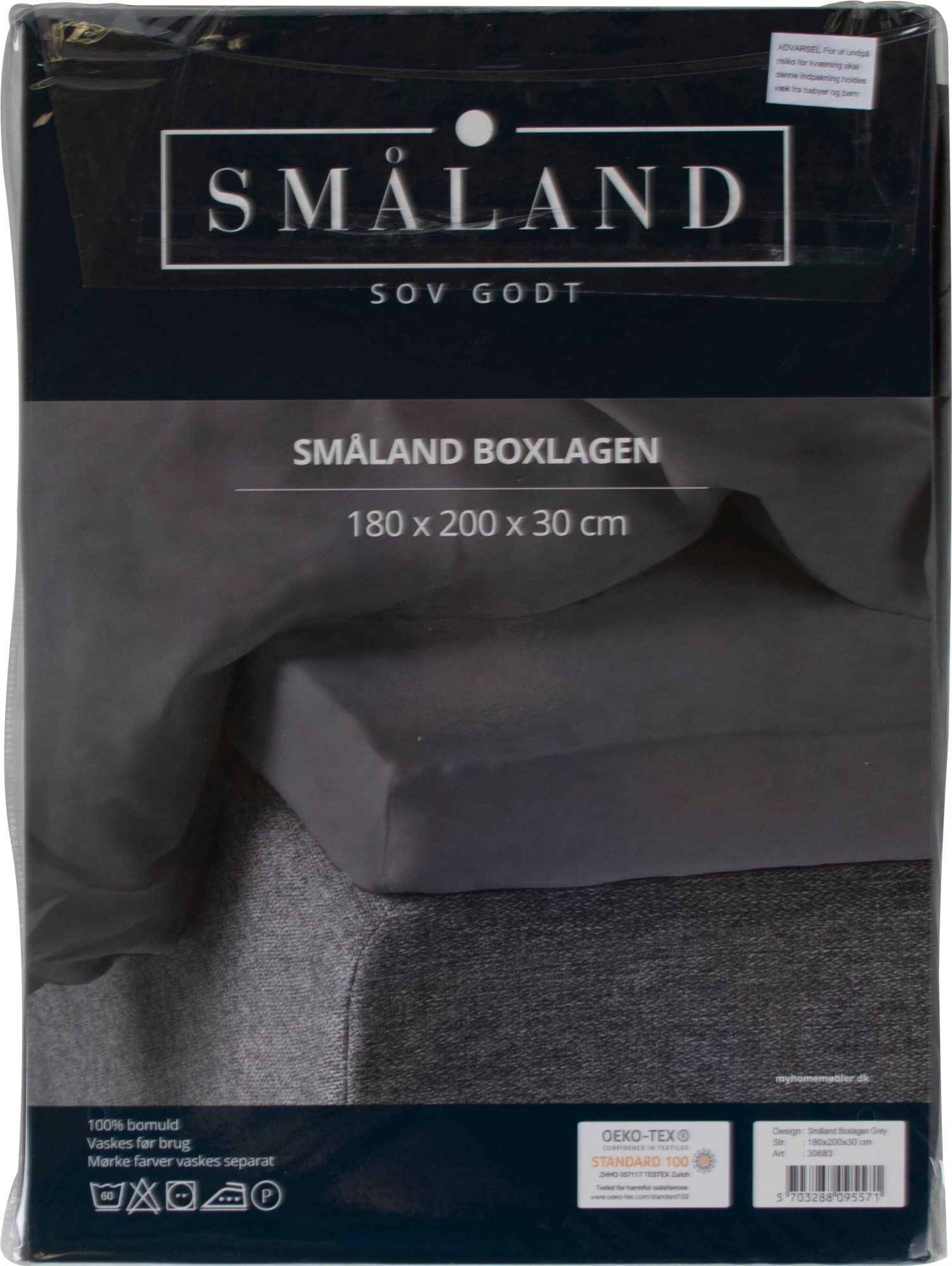 Se Småland Boxlagen, Grå (180 X 200 Cm) hos MyHomeMøbler.dk