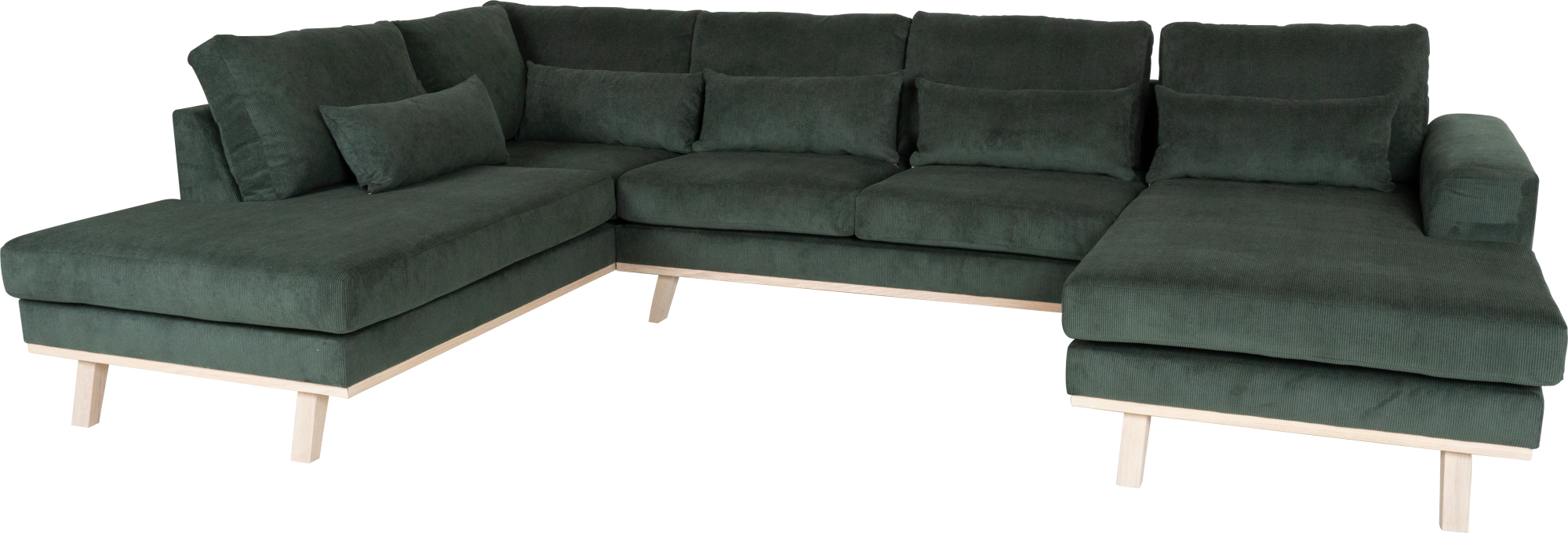 Se Bella U-sofa, Mørkegrøn hos MyHomeMøbler.dk