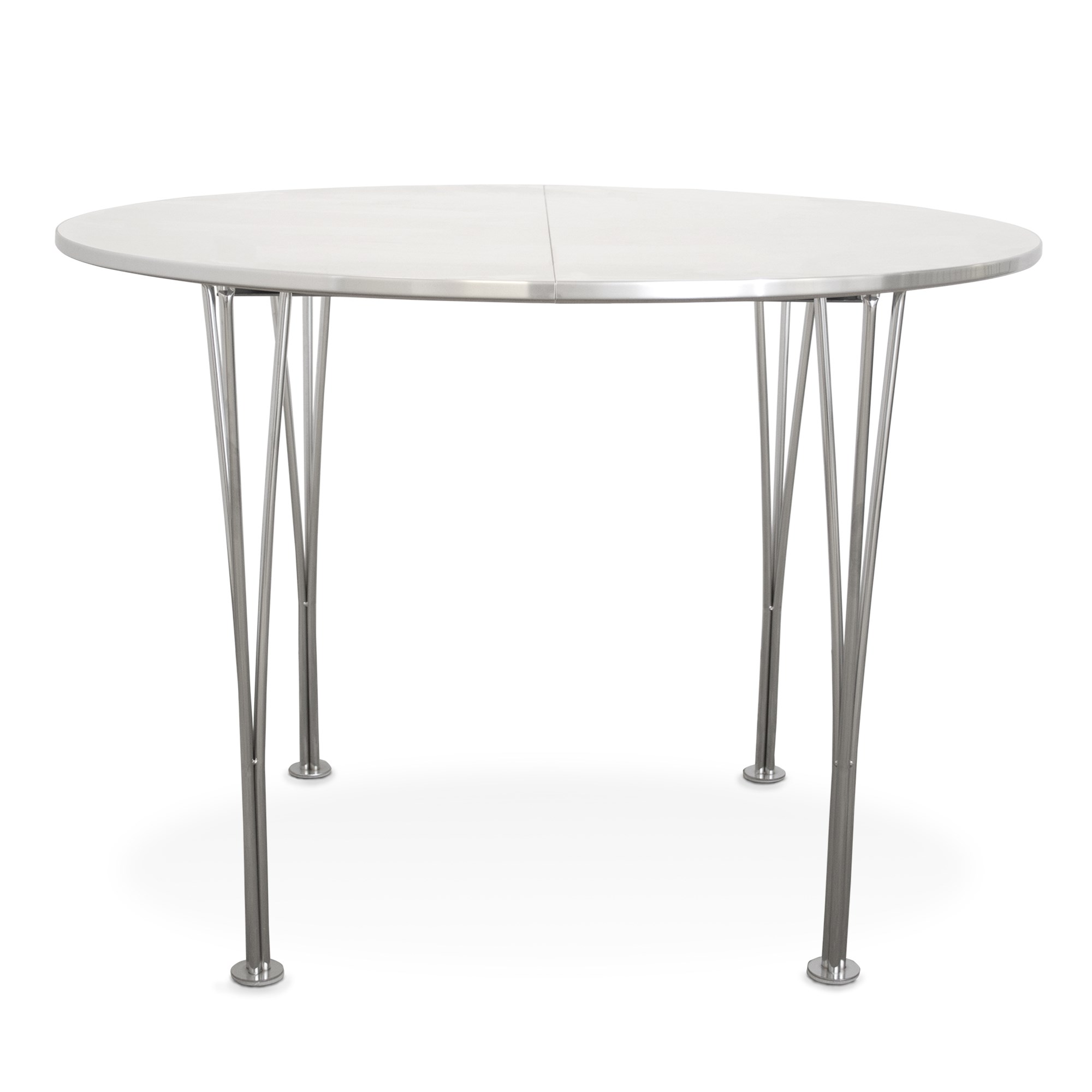 Køb Columbus Spisebord I Hvid Melamin Med Aluminiumskant, Ø102 Cm