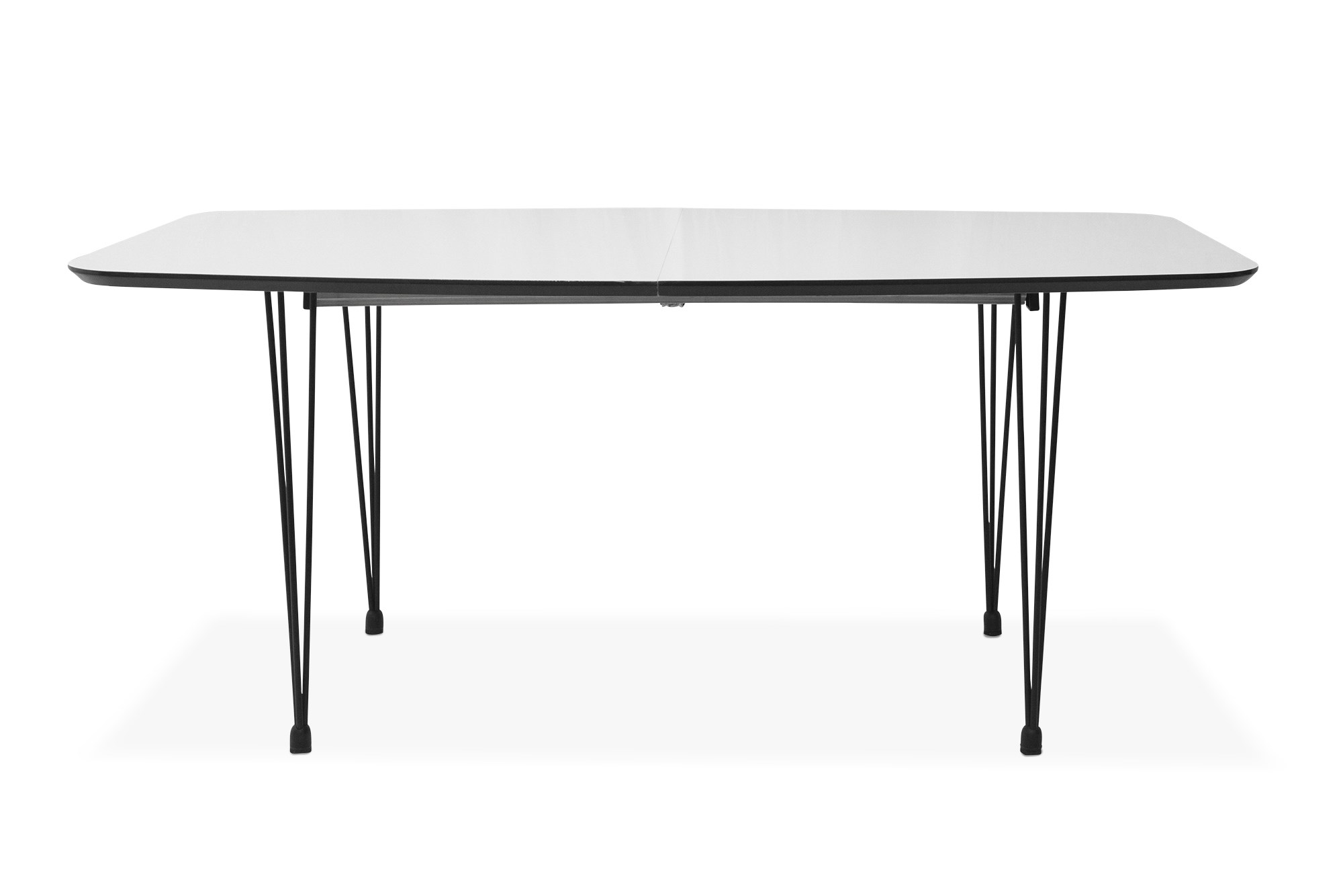 Køb Sedona Spisebord Med 3 Tillægsplader, Hvid Med Sorte Ben