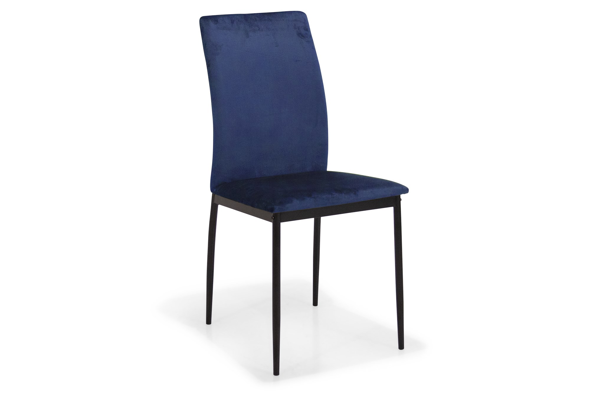 Dixon Spisesbordsstol, Mørkeblå Velour M. Sorte Metalben