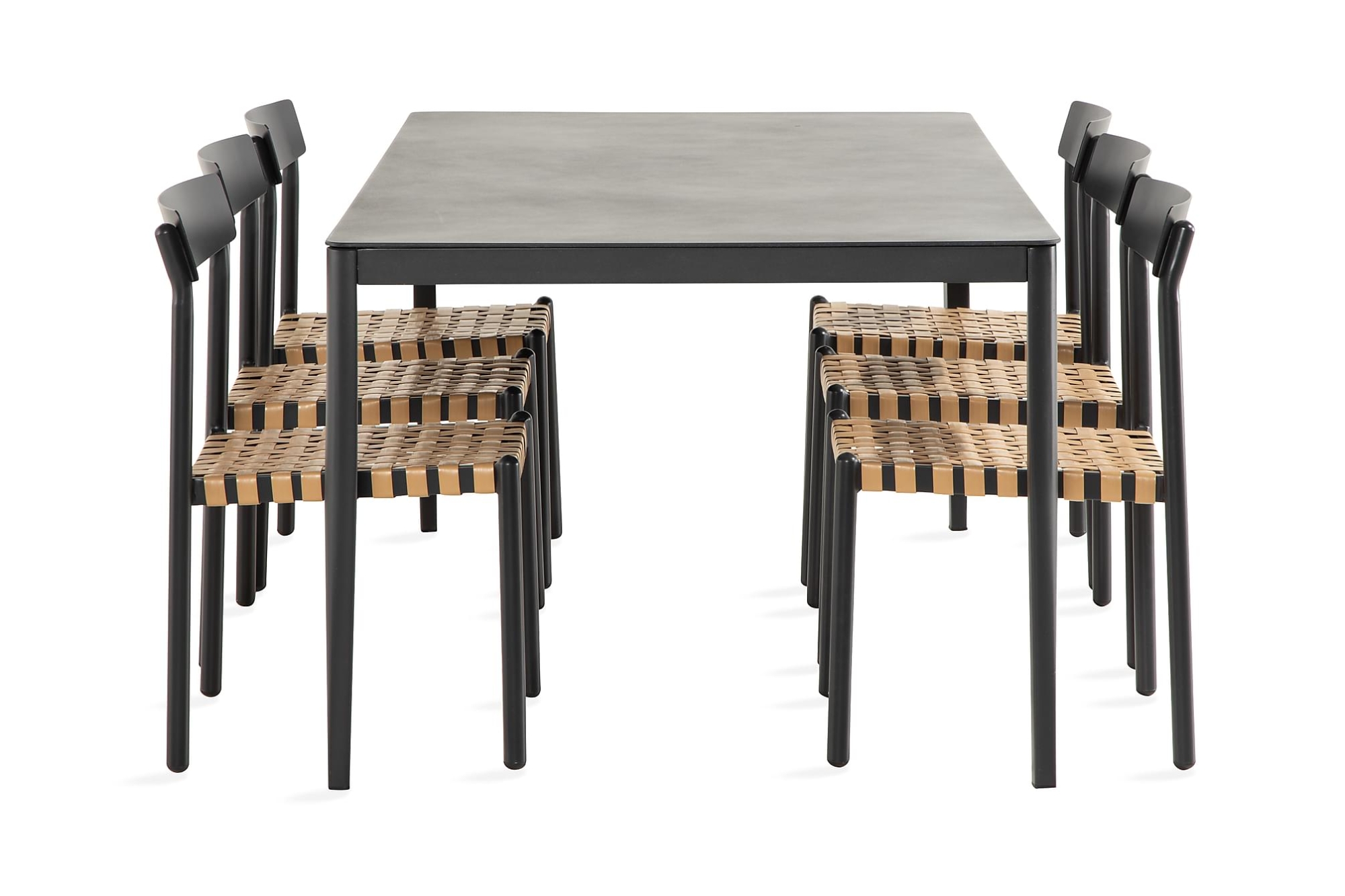 Alex Havemøbelsæt M. 6 Spisebordsstole, Sort