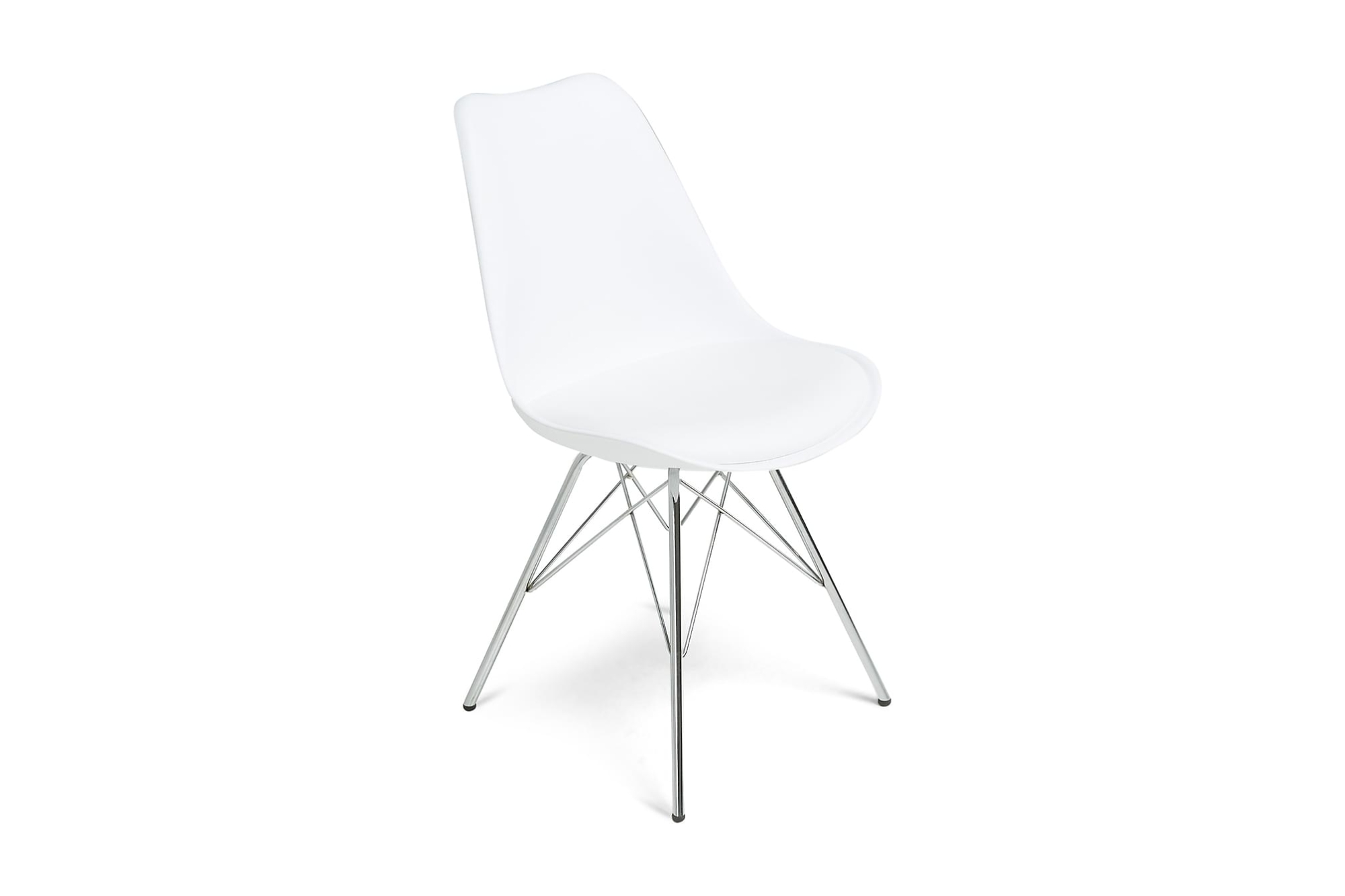 Shell Spisebordsstol, Hvid/krom