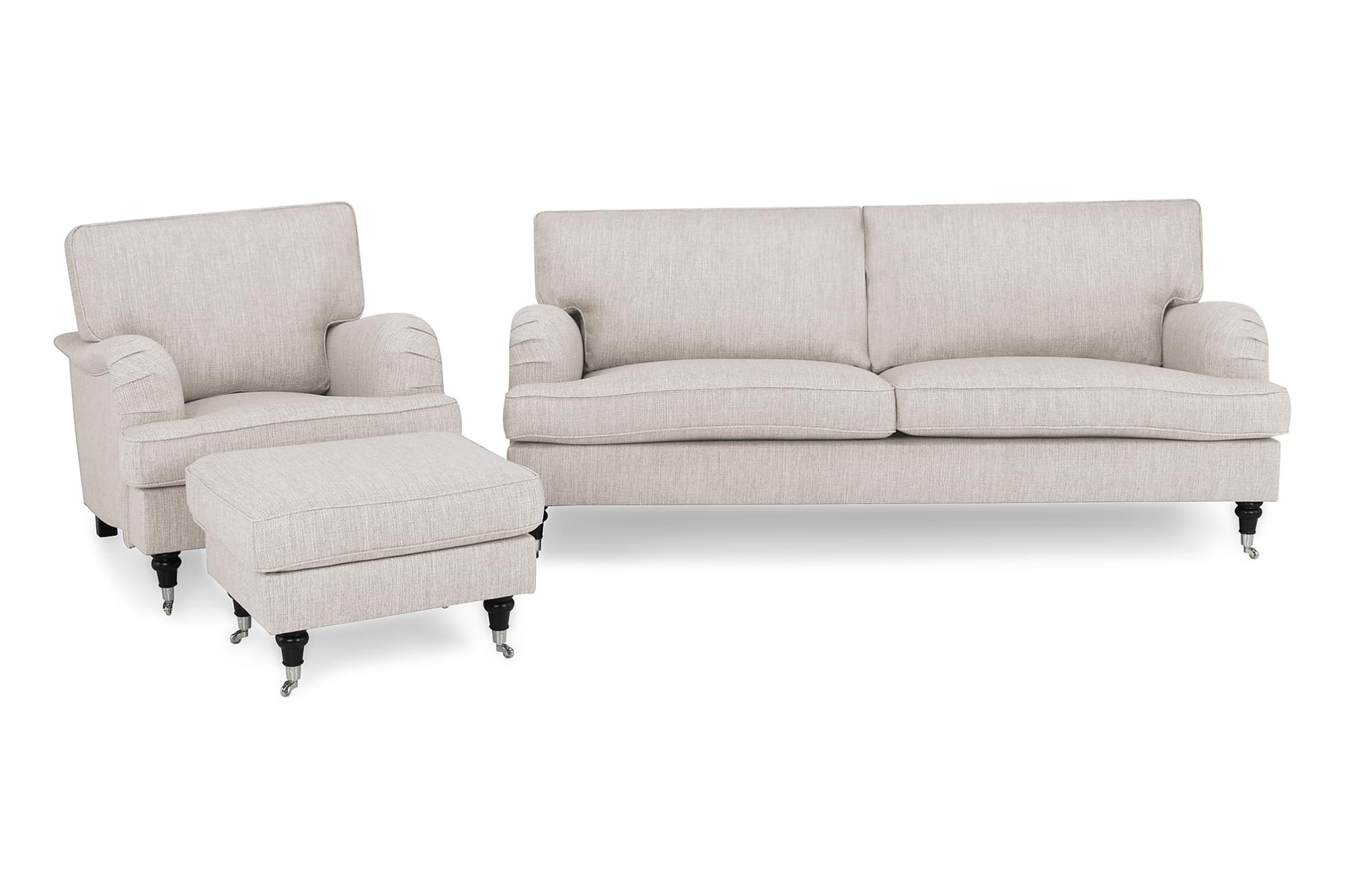Howard Classic Sofagruppe (3,5 Pers. Sofa, Lænestol Og Puf), Beige