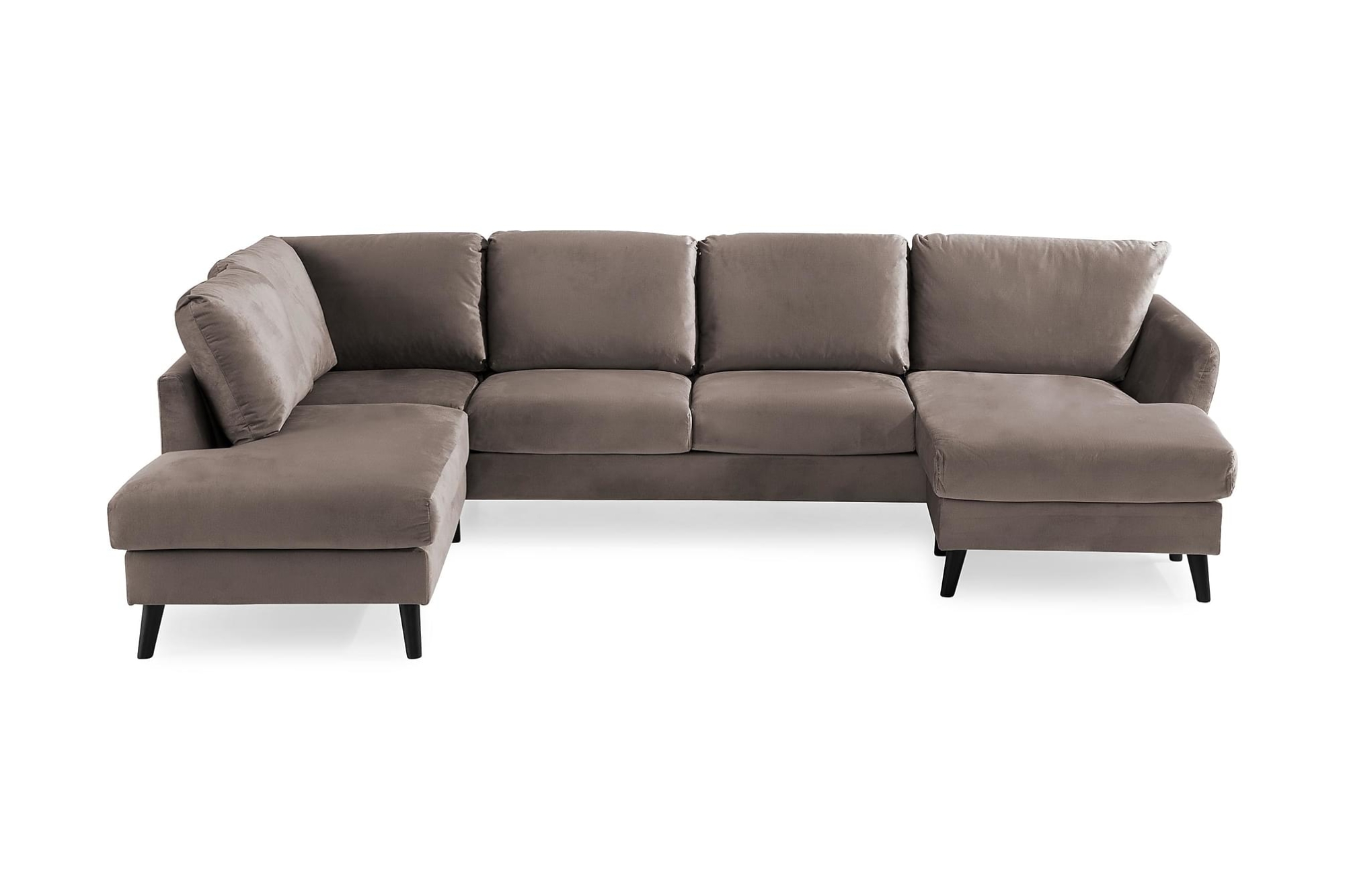 Køb Trend U-sofa M. Chaiselong, Brun Velour (Venstrevendt)